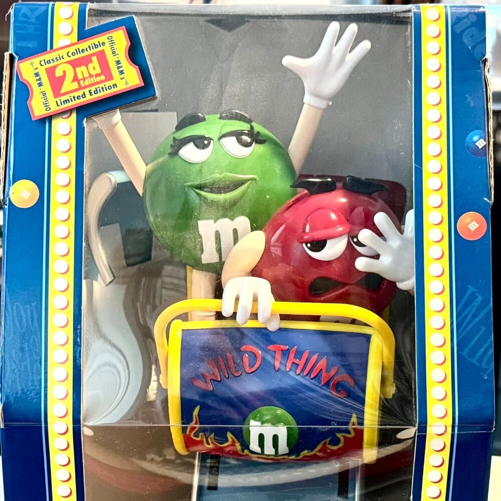 M&M's WILD THING ROLLER COASTER DISPENSER Candy M&M Red/Green Characters 2nd ed